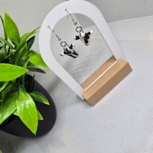 Dangly Cow Print Head Earrings