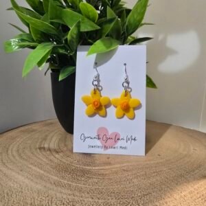 Daffodil Dangly Sterling silver Earrings