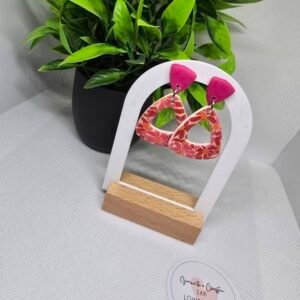 Pink & Orange Floral Statement Earrings