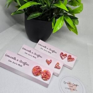 Pink & Orange Floral Studs