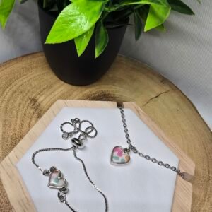 Colourful Lepoard Print Necklace & Bracelet Set