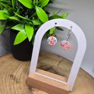 Colourful Lepoard Print Hoops ( Stainless Steel)