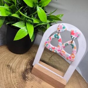 Colourful Lepoard Print Dangly Earrings ( Stainless Steel)