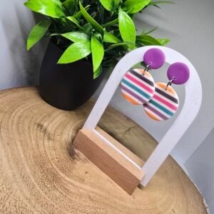 Circle stripes Dangly Earrings (Stainless Steel)