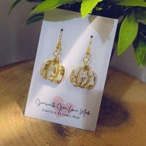 Gold Leaf Pumpkin Earrings