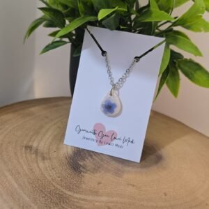 Forget Me Not  Teardrop Necklace ( Stainless Steel)