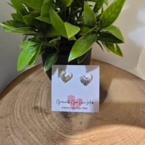 Sage Green Floral Studs