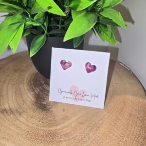 Purple Marble Mini Studs  Sterling silver Limited Edition