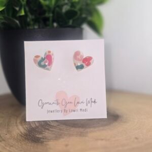 Colourful Lepoard Print Medium Studs