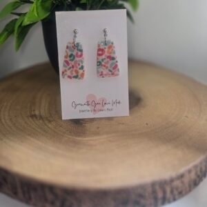 Colourful Lepoard Print Dangly Earrings Style 4