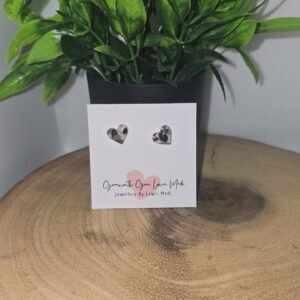 Blue Autumn Mini Heart Studs
